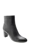 David Tate Alison Boots Women's Black Leather Almond Toe Block Heel Jobb301 In Black