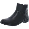 David Tate Ania Womens Leather Stacked Heel Ankle Boots In Multi