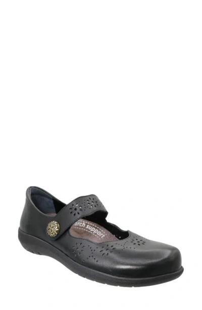 David Tate Bask Mary Jane In Black Leather