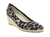 David Tate Bermuda Heel Women's Us 10 Black Leopard Slip On Wedge Pump Khd657 In Black