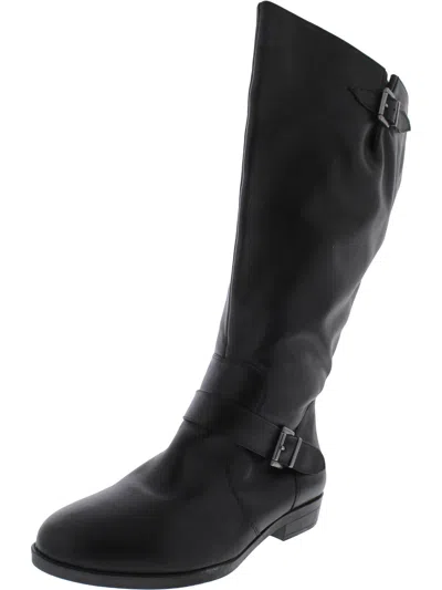 David Tate Boost Womens Leather Knee-high Boots In Black