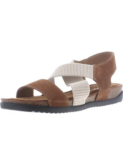 David Tate Clear Womens Suede Slingback Strappy Sandals In Brown