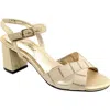 David Tate Cocktail Ankle Strap Sandal In Champagne Satin