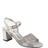 David Tate Cocktail Ankle Strap Sandal In Silver Satin