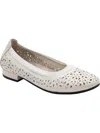 David Tate Laser Cut Ballet Flat In White