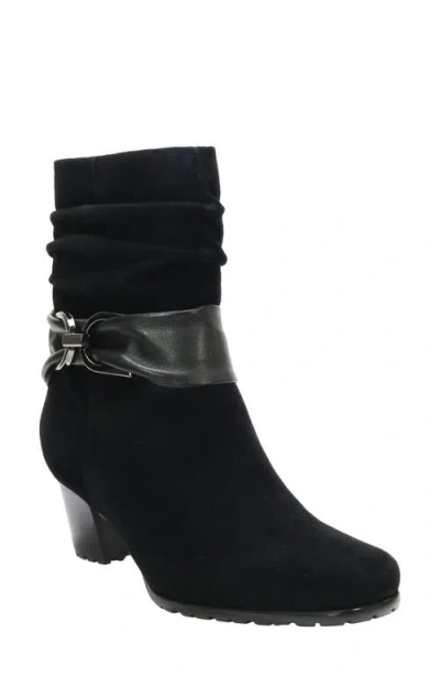 David Tate Corona Slouch Bootie In Black Suede