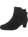 DAVID TATE CUTEY WOMENS SUEDE GATHERED ANKLE BOOTS