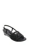 David Tate Danza Slingback Wedge Sandal In Black