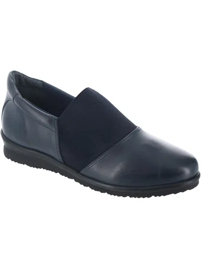 David Tate Dwell Womens Leather Comfort Insole Slip-on Shoes In Blue
