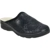 David Tate Electra Clog In Black Stretch Snake