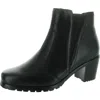 David Tate Energy Womens Block Heel Faux Leather Ankle Boots In Black