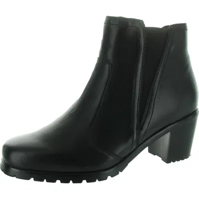 David Tate Energy Womens Block Heel Faux Leather Ankle Boots In Black