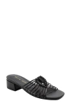David Tate Womens Strappy Man Made Slide Sandals In Black