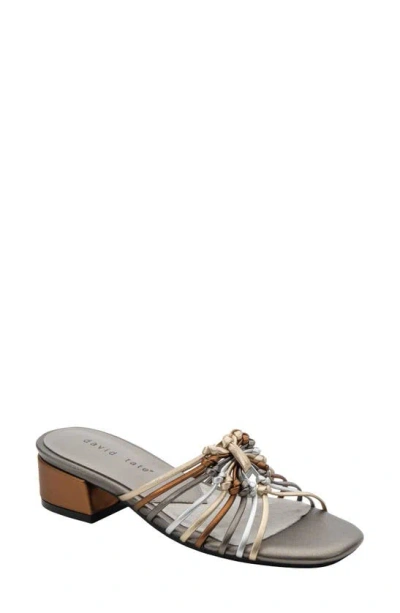 David Tate Excellent Strappy Slide Sandal In Metallic Multi