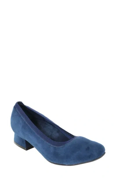 David Tate Fab Square Toe Pump In Blue