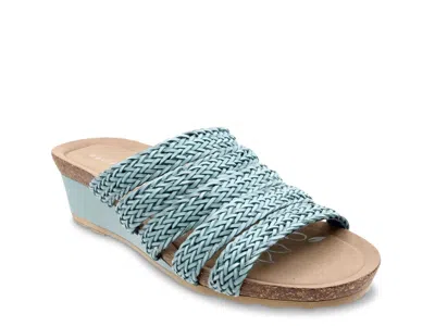 David Tate Fabiana Wedge Sandal In Blue