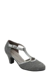 David Tate Fantastic T-strap Pump In Pewter