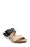 David Tate Fantasy Platform Wedge Slide Sandal In Black Combo