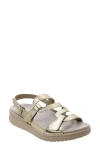 David Tate Femme Wedge Sandal In Platinum
