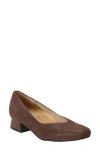 David Tate Freedom Pump In Brown Mini Lizard
