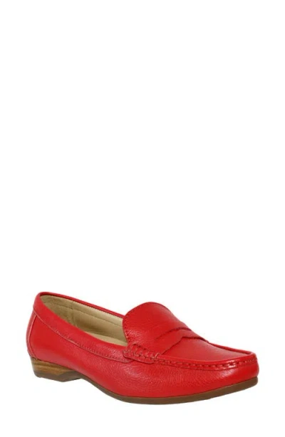 David Tate Freetime Penny Loafer In Red
