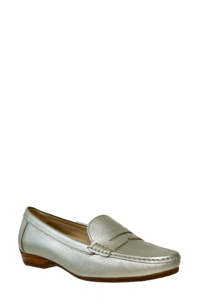 David Tate Freetime Penny Loafer In Silver
