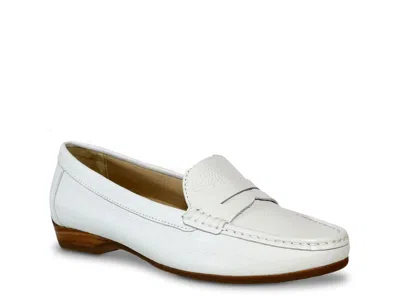 David Tate Freetime Penny Loafer In White