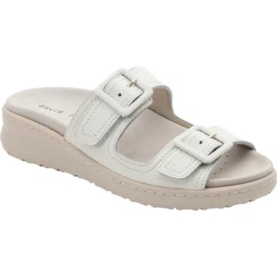 David Tate Frenchy Double Band Slide Sandal In White