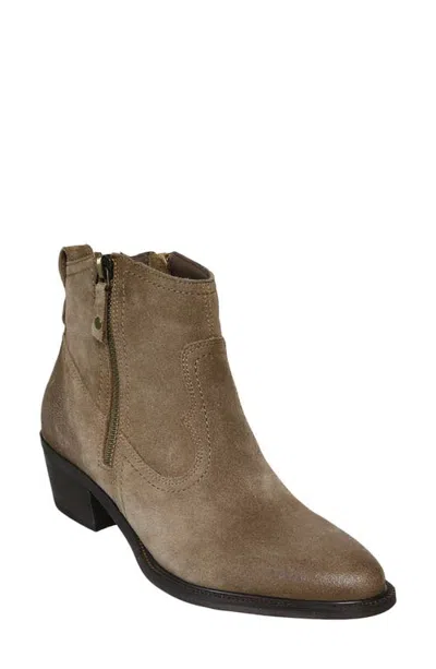 David Tate Friendly Leather Bootie In Taupe Suede