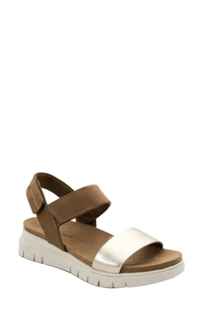 David Tate Goodie Comfort Wedge Slingback Sandal In Gold