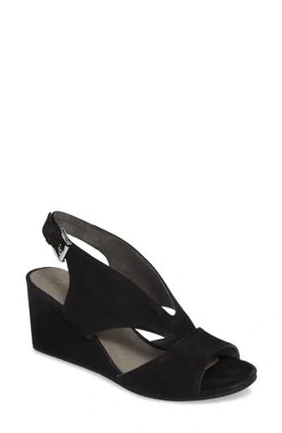 David Tate Harlem Wedge Sandal In Black