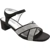 David Tate Holiday Ankle Strap Sandal In Black Satin