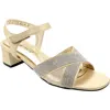 David Tate Holiday Ankle Strap Sandal In Champagne Satin