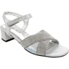 David Tate Holiday Ankle Strap Sandal In Silver Satin