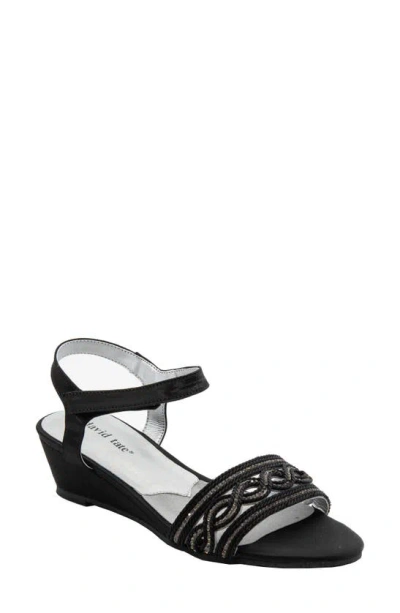 David Tate Indigo Wedge Sandal In Black