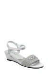 David Tate Indigo Wedge Sandal In Silver