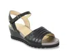 David Tate Kena Ankle Strap Wedge Sandal In Black