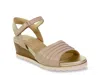 David Tate Kena Ankle Strap Wedge Sandal In Gray