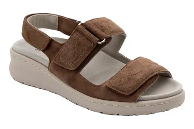 David Tate Key Sandals Women's Brown Suede Adjustable Strap Platform Zogg1696