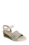 David Tate Kind Ankle Strap Platform Wedge Sandal In Gray