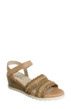 David Tate Kind Ankle Strap Platform Wedge Sandal In Brown