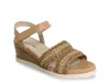 David Tate Kind Ankle Strap Platform Wedge Sandal In Brown