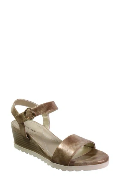 David Tate Knockout Ankle Strap Wedge Sandal In Brown