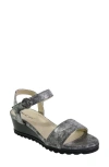 David Tate Knockout Ankle Strap Wedge Sandal In Gray