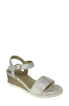 David Tate Knockout Ankle Strap Wedge Sandal In White