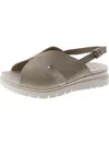 David Tate Madona Womens Leather Ankle Strap Slingback Sandals In Beige