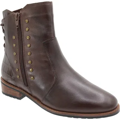 David Tate Maestro Waterproof Stud Bootie In Brown