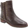David Tate Maestro Waterproof Stud Bootie In Brown Calf/croc