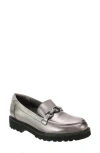 David Tate Magan Leather Loafer In Silver
