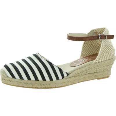 David Tate Malta Womens Striped Casual Espadrille Heels In Multi